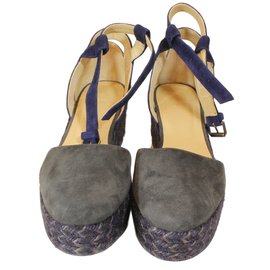 Castaner Espadrilles Grey Leather Size 38 Grey