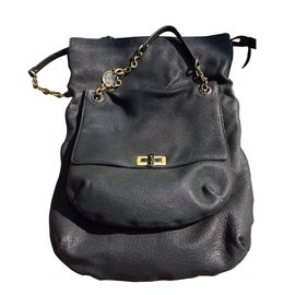 Lanvin Black Leather Handbag Black