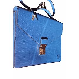 Borsa Louis Vuitton in pelle epi blu Blu