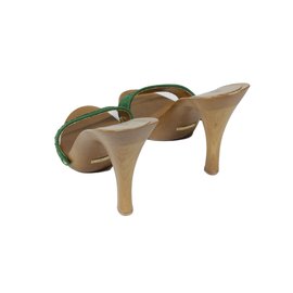 Dolce & Gabbana-Mules en bois laqué-Vert