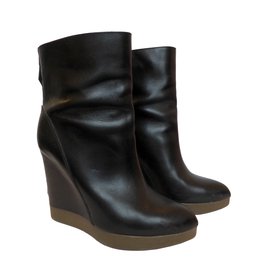 Jil Sander Bottes compensées Noir