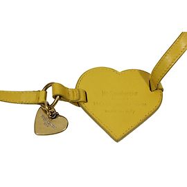 Cinturón Yves Saint Laurent Corazón de Cuero Amarillo Amarillo