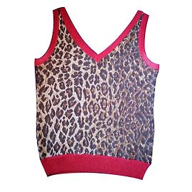 Dolce & Gabbana Top Sem Mangas Estampado Leopardo Algodão Estampa de leopardo