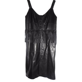 Max & Moi Robe cuir Noir