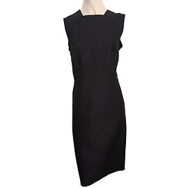 Vestido Bottega Veneta de seda e lã preta Preto