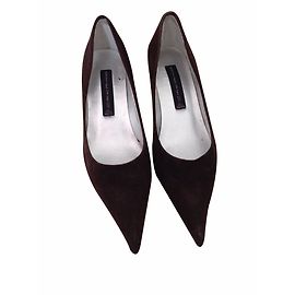 Autre Marque Chocolate Brown Suede Pointed Toe Heels Brown