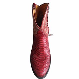 Mexicana-Botas de tornozelo-Vermelho