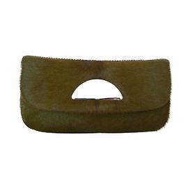 Pochette Christian Dior en cuir exotique vert Vert