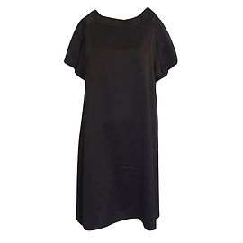 Autre Marque Rue du Mail by Martine Sitbon Schwarzes Viskosekleid Schwarz