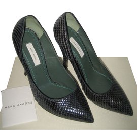 Marc Jacobs Python Leather Heels Black Black