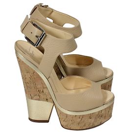 Giuseppe Zanotti Good 115 wedge mules beige leather Beige