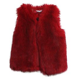 Little Marc Jacobs ärmellose Weste aus rotem Kunstpelz Rot