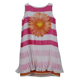 Autre Marque Robe Monnalisa en soie fille blanche à marguerite orange Multicolore