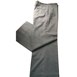 Calças Chanel de lã e cashmere cinza Cinza