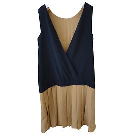 Robe Kenzo Charlestown bleue en polyester plissé Bleu