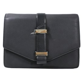 Victoria Beckham-Mini-sac cartable en cuir texturé-Noir
