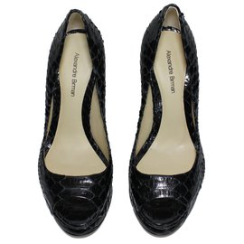 Escarpins Alexandre Birman Open Toe Python Noir Noir