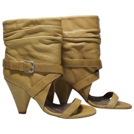 Zara-Ankle Boots-Beige