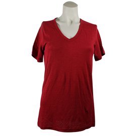 Isabel Marant Etoile-Leinen-T-Shirt-Rot