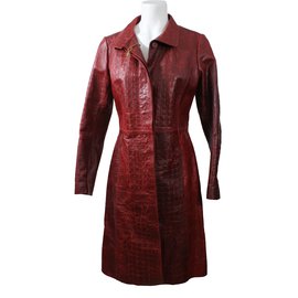 Roberto Cavalli-Coats, Outerwear-Dark red