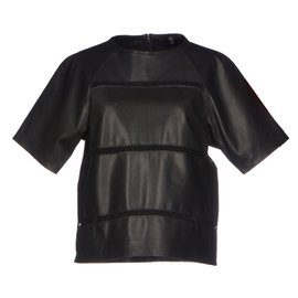 Tibi leather top, Size US4 Black