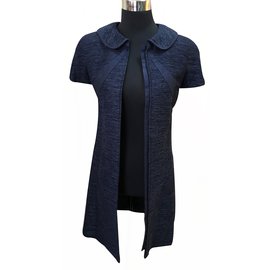 Chanel-Chanel Denim Dress com zíperes-Azul
