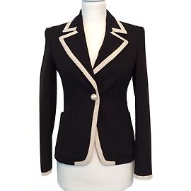 Moschino Cheap And Chic Blazer Schwarz mit Perlen-Detail Schwarz
