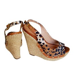 Autre Marque-Wedge mules-Leopard print