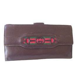 Gucci Leather Billfold Wallet Brown Brown