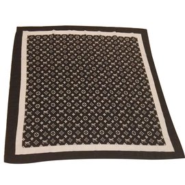 Louis Vuitton-Silk scarves-Black
