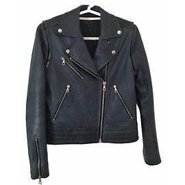 Rag & Bone Lederjacke aus Lappen und Knochen Blau