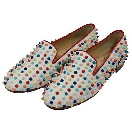 Christian Louboutin Mocassin Spike Blanc