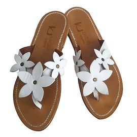 Autre Marque Tongs K.Jacques modèle Fleurs Blanc