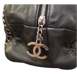 Chanel-Chanel Luxury Ligne Bowler Black Lambskin with Silver Chains-Black