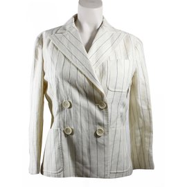 Ralph Lauren-jaqueta de linho-Cru