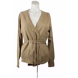 Autre Marque Cardigã transpassado Soft Grey Caramelo Caramelo