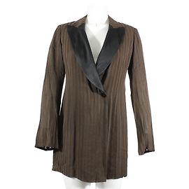 Lolita Lempicka Brown Blazer with Black Satin Collar Brown