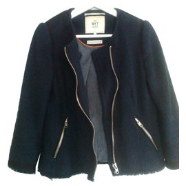 MKT studio Bomber Jacket Blue Cotton Blue