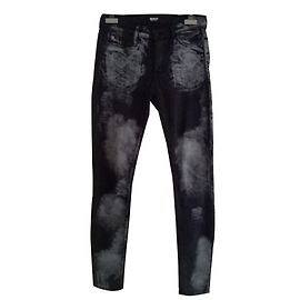 Jean Skinny Hudson Noir à Motifs Blancs Taille 25 Noir