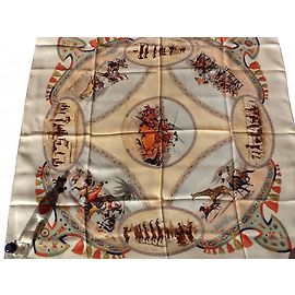 Hermès Silk scarves Beige