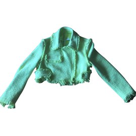 MSGM neon yellow cropped jacket Yellow