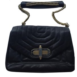 Bolsa de couro preta Bally Preto