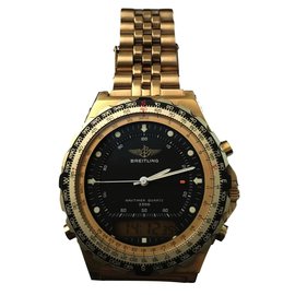 Breitling-Breitling Navitimer Quartz OR jupiter pluton 3300 homme vintage-Golden