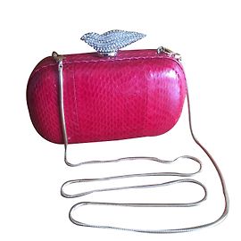 Diane Von Furstenberg Clutch DVF Snakeskin Rosso