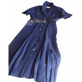 ROBE LIN  Georges RECH Bleu