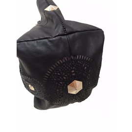 Jimmy Choo-Lohla m perforated pyramid bag-Black