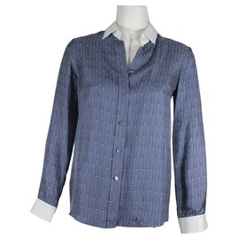 Gucci-camisa de seda-Azul