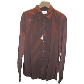 Camicia in cotone popeline slim fit Maison martin margiela taglia eu 52, US 16 Bordò