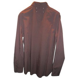Maison Martin Margiela-Maison martin margiela men's slim fit popeline cotton shirt size eu 52, us 16-Dark red