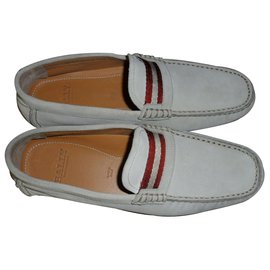 Bally-Bally men's light beige suede driving shoes new with box (eu 40,5 uk 6,5 us 7,5)-Beige